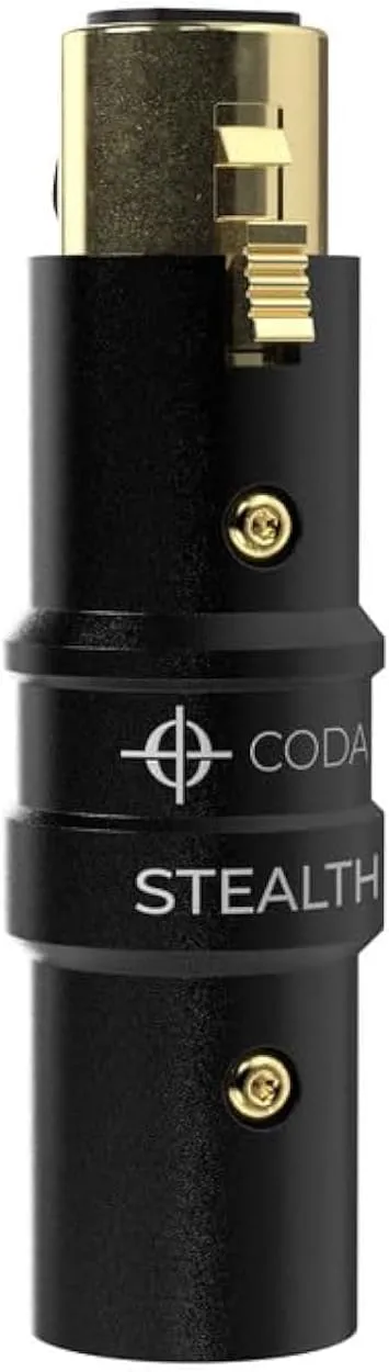 Coda MB-Stealth in-Line Microphone Preamp Mic Gain Booster for Dynamic and Ribbon Mics - 48V Phantom Power Mic Preamp with 28 db Clean Gain, Ultra Low Noise, Enhance Your Podcast or Livestream