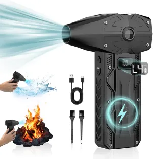 Compressed Air Duster,4 Gear Adjustable 350000RPM Electric Air Duster with HD Display,Jet Dry Blower Replace Air Can - No Canned Air Duster,10000mAh Rechargeable Air Blower (Black)