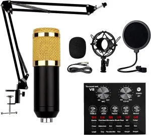 Condenser Microphone Kit with Boom Scissor Stand for Vocal Microphones for Home Studio Recording