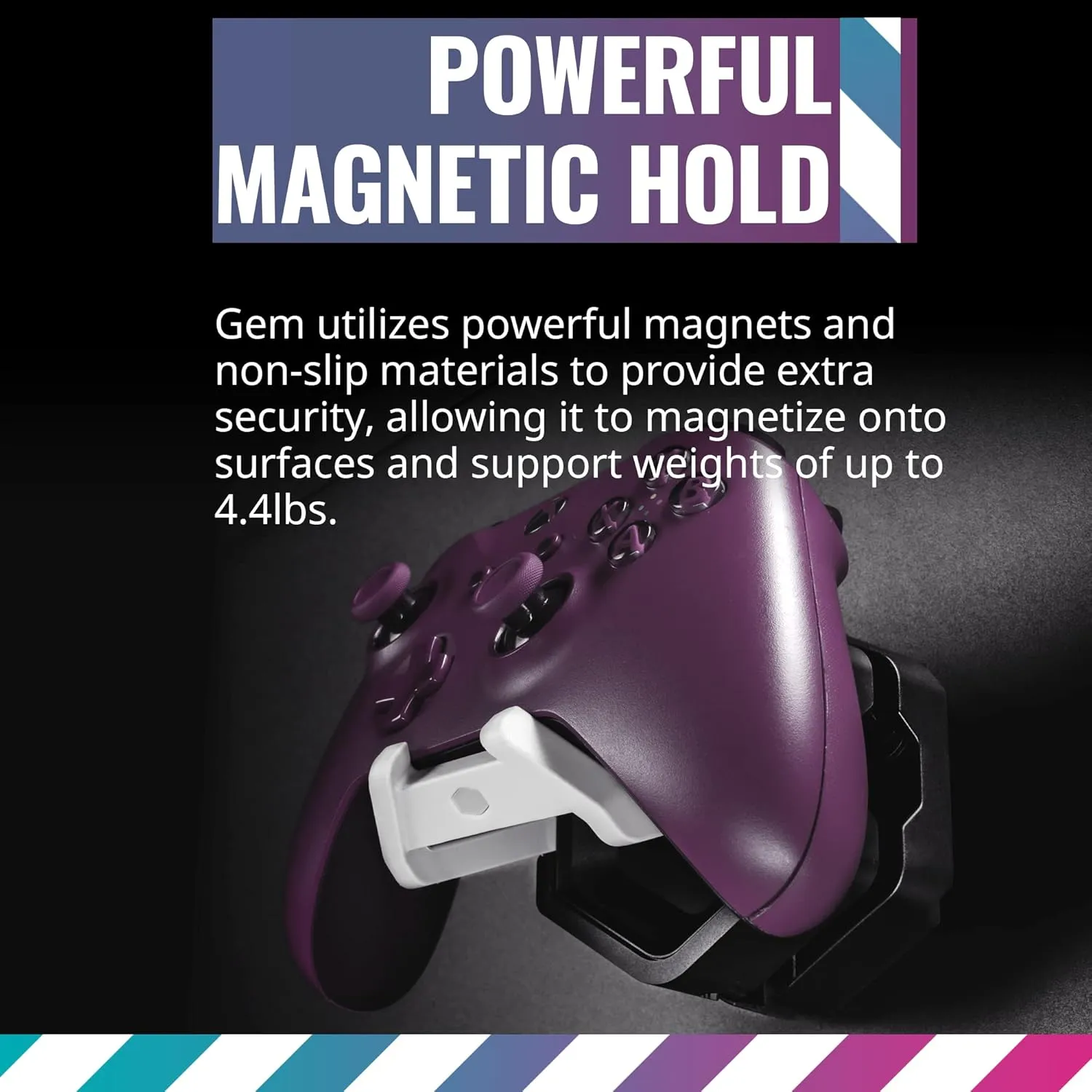 Cooler Master MasterAccessory GEM White Magnetized Multi-Surface Mounting Gaming Storage, Peripherals, Gamepads, Headsets, VR Headsets, Mobile Phones, Rubberized Protective Arms (MCA-U000R-WPHK00)