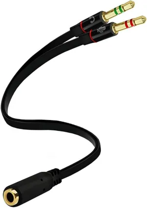 D & K Exclusives Headphone Splitter for Computer 3.5mm Female to 2 Dual 3.5mm Male Mic Audio Y Splitter Cable Smartphone Headset to PC Adapter