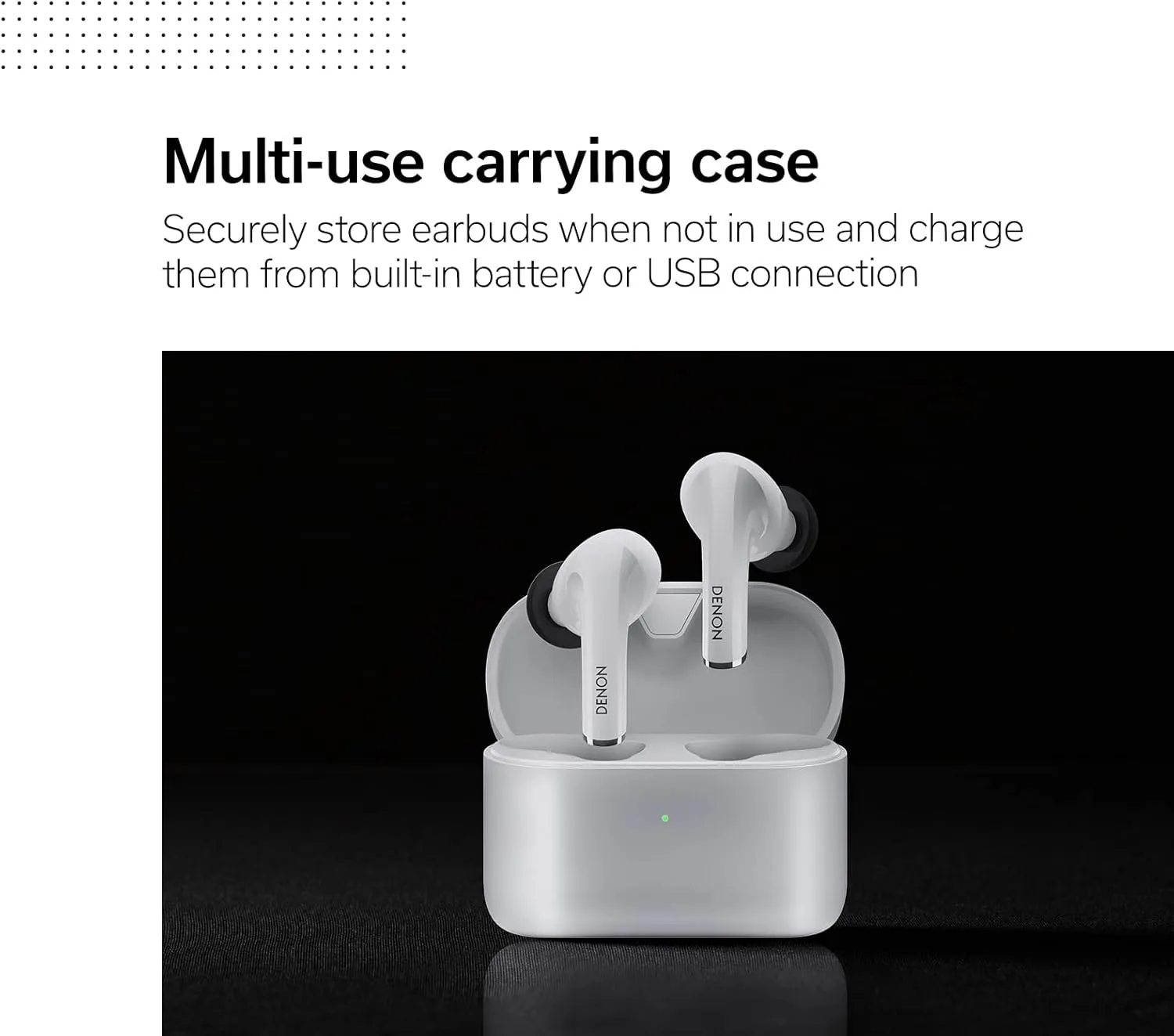 Denon AH-C830NCW Active Noise Cancelling Earbuds, 24-Hr Battery Life, in-Ear Wireless Earphones with (3) Mics, IPX4 Rated Water Resistance, Includes (3) Silicone Ear Tips & USB-C Cable, White