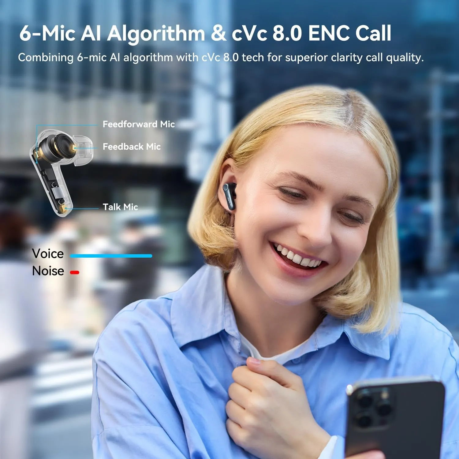 EarFun Air Pro 4 Adaptive Hybrid Noise Canceling Wireless Earbuds, Qualcomm Snapdragon Sound, aptX Lossless, 6 Mics AI CVC 8.0 Call, LDAC Hi-Res Audio, 52H Playtime, Bluetooth 5.4, in-Ear Detection