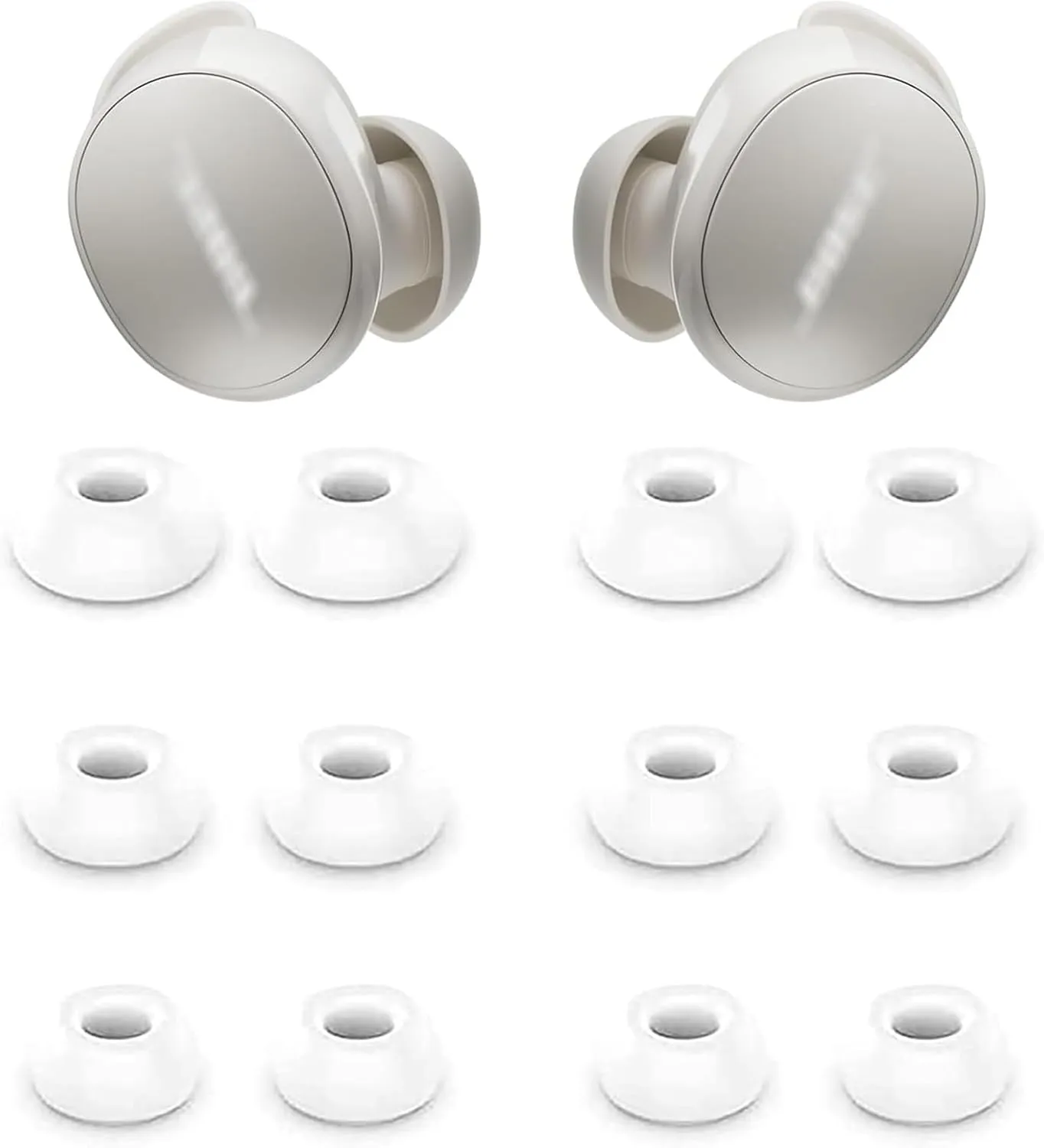 Eartips Compatible with Bose New QuietComfort Earbuds 2024 New, 6 Pairs S M L Sizes Soft Silicone Replacement Tips Eartips Earbuds Tips Compatible with Bose New QC Earbuds 6 Pairs White