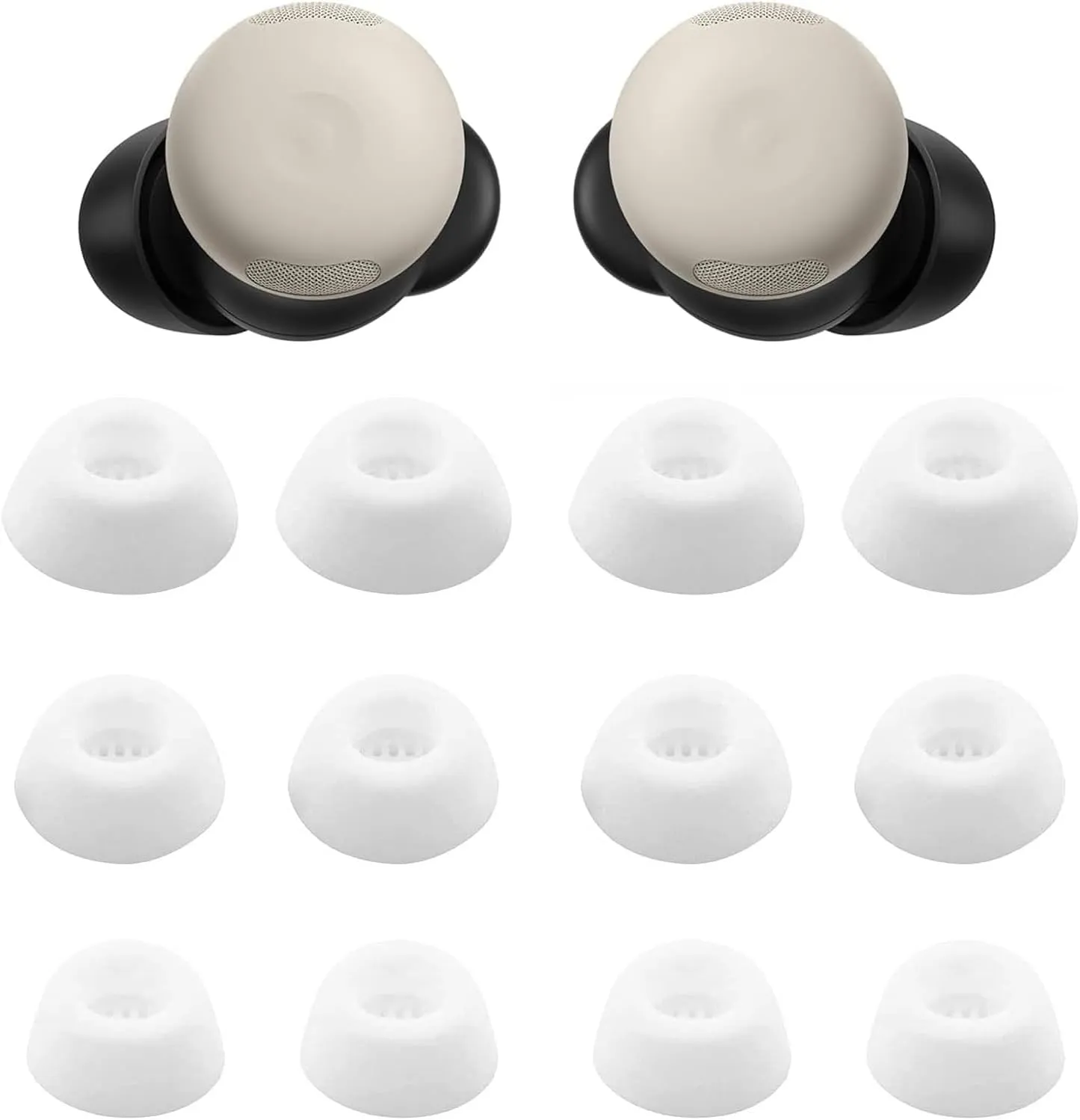Eartips Compatible with Pixel Buds Pro Earbuds, 6 Pairs S/M/L Sizes Soft Silicone Replacement Ear Tips Eartips Earbuds Tips Compatible with Pixel Buds Pro 6 Pairs White