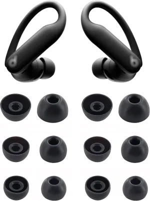 Eartips Compatible with Powerbeats Pro 2 Earbuds, 6 Pairs S/M/L Sizes Soft Silicone Replacement Ear Tips Eartips Earbuds Rubber Tips Compatible with Powerbeats Pro 2 PB Pro 2 6 Pairs Black