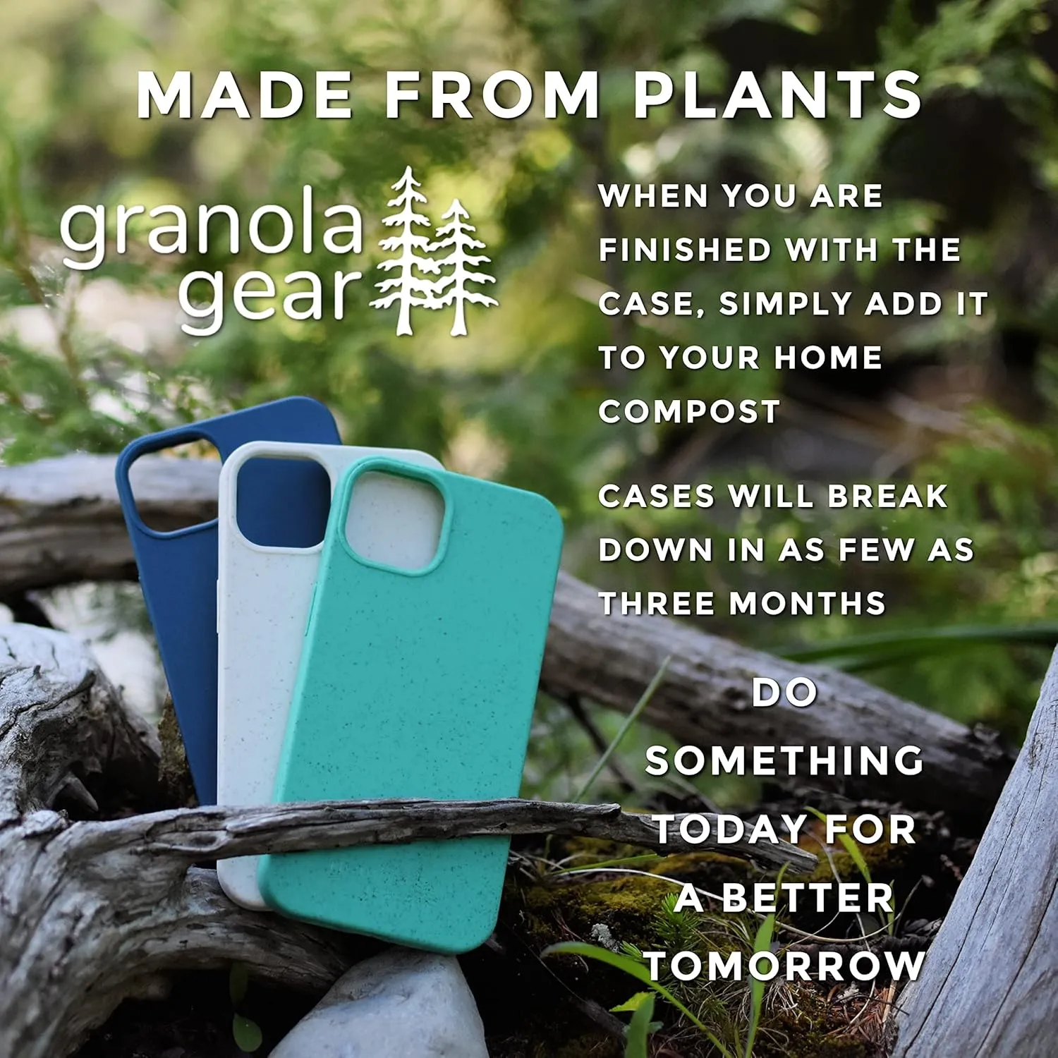 Eco by GranolaGear - Eco-Friendly Phone Case for iPhone 12 or 12 Pro - Biodegradable, Compostable, Plastic-Free, Made from Plants - Alpine Snow