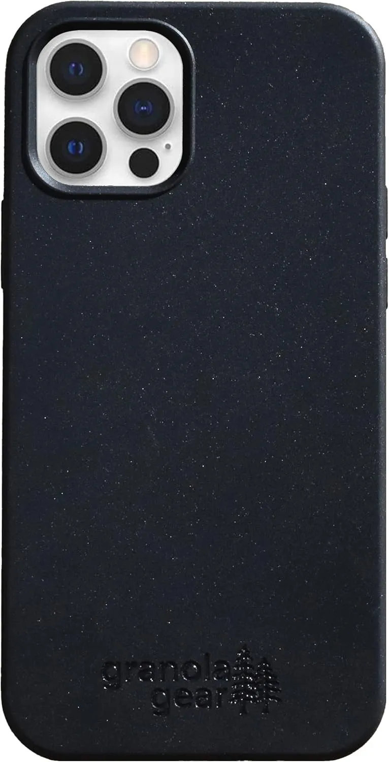 Eco by GranolaGear - Eco-Friendly Phone Case for iPhone 12 or 12 Pro - Biodegradable, Compostable, Plastic-Free, Made from Plants - Black Stone