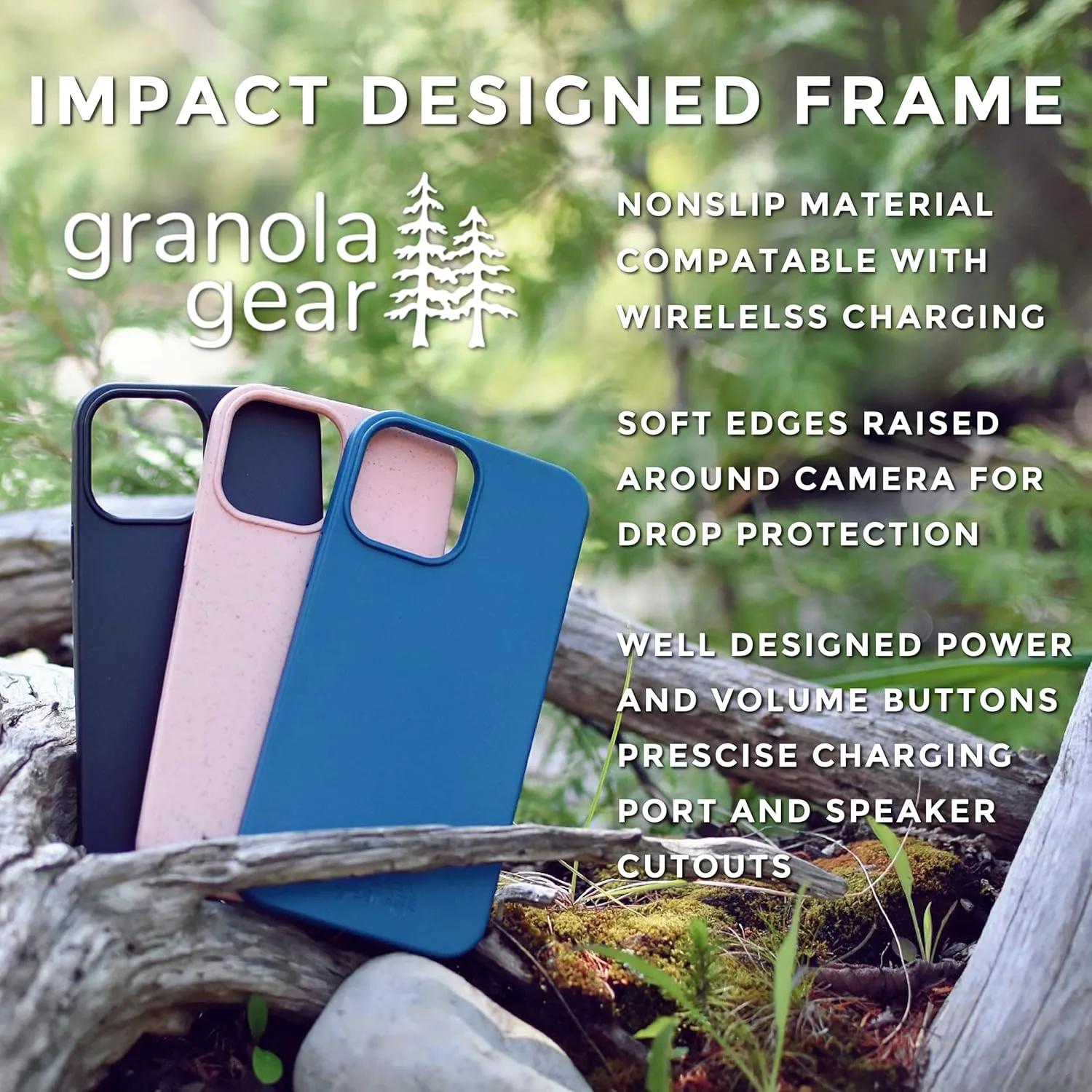 Eco by GranolaGear - Eco-Friendly Phone Case for iPhone 12 or 12 Pro - Biodegradable, Compostable, Plastic-Free, Made from Plants - Pink Sands