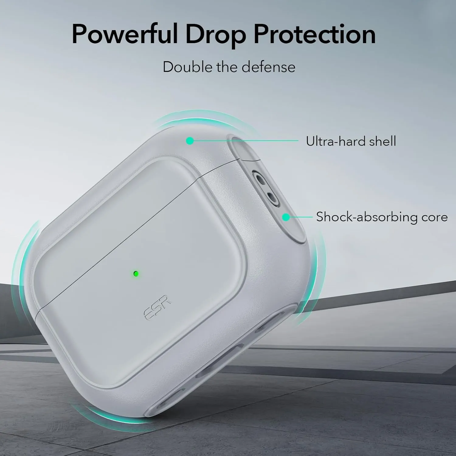 ESR for AirPods Pro 2 Case (HaloLock), Compatible with Airpods Pro Case 2nd / 1st Generation (2023/2022/2019), Compatible with MagSafe, Full Drop Protection Cover with Lanyard, Gray