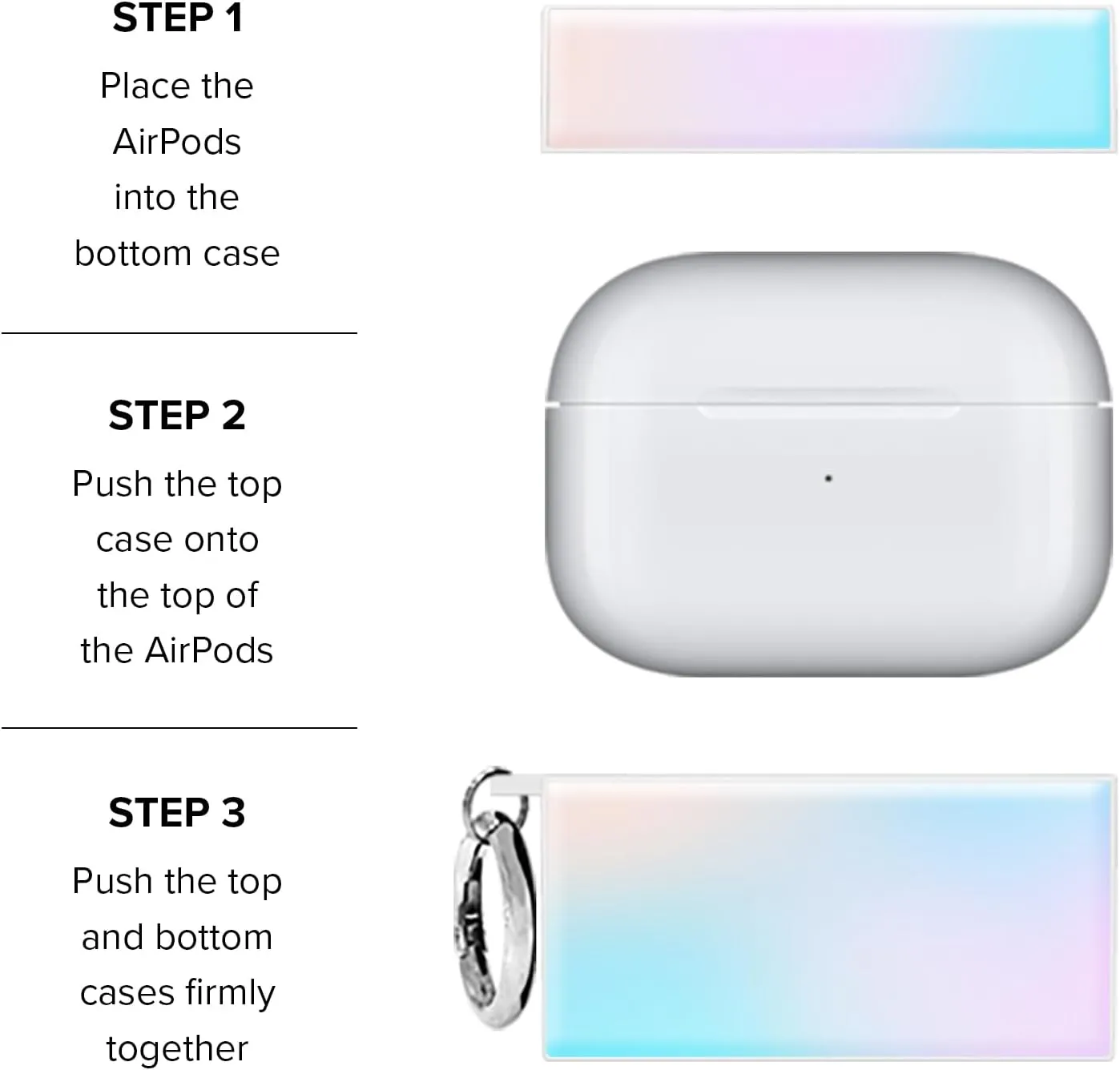 FLAUNT Square AirPods Pro Case with Silver Ring - Compatible with AirPods Pro 2nd / 1st Generation - Wireless Charging - Lightweight & Shockproof - Official Square Cover - (Iridescent)