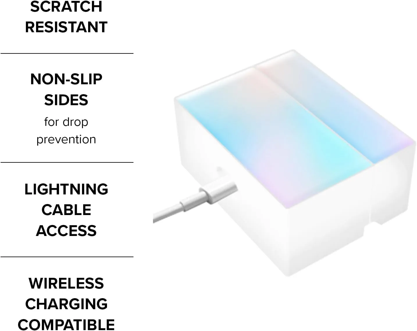 FLAUNT Square AirPods Pro Case with Silver Ring - Compatible with AirPods Pro 2nd / 1st Generation - Wireless Charging - Lightweight & Shockproof - Official Square Cover - (Iridescent)