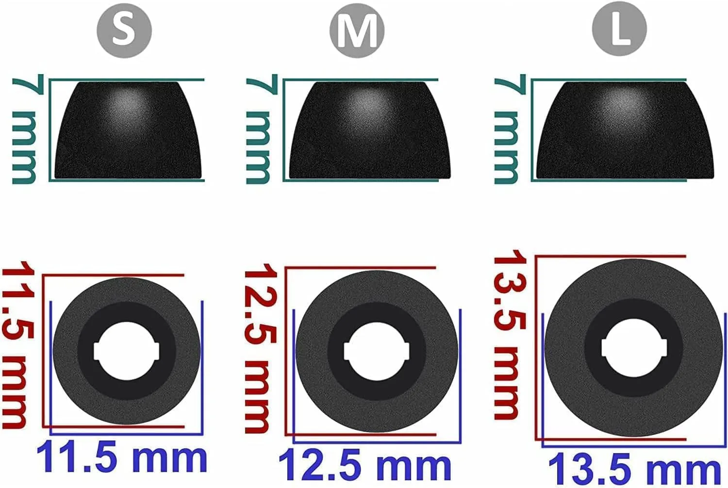 Foam Ear Tips Compatible with Galaxy Buds 2 Galaxy Buds Pro SM-R177 SM-R190, 6 Pairs S/M/L Sizes Soft Memory Foam Earbud Tips Eartips Compatible with Galaxy Buds 2 Galaxy Buds Pro, 12 Black sml