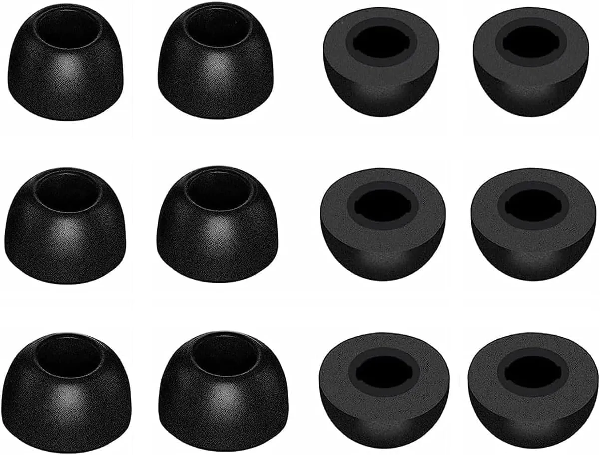 Foam Ear Tips Compatible with Galaxy Buds 2 Galaxy Buds Pro SM-R177 SM-R190, 6 Pairs S/M/L Sizes Soft Memory Foam Earbud Tips Eartips Compatible with Galaxy Buds 2 Galaxy Buds Pro, 12 Black sml