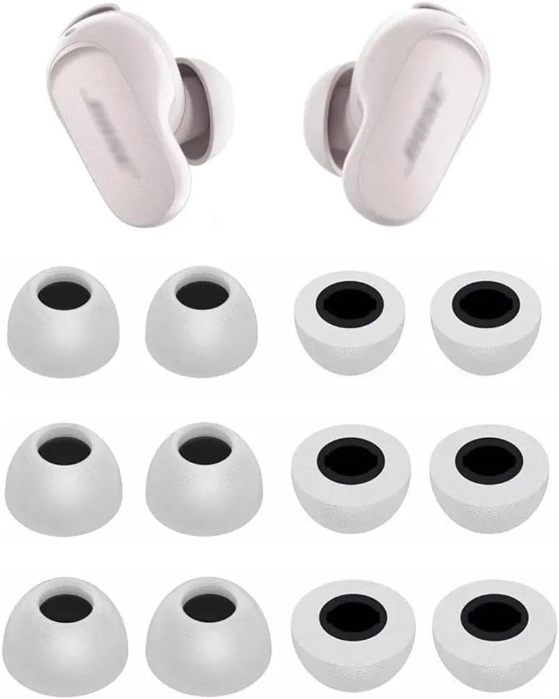 Foam Eartips Compatible with Bose QuietComfort Earbuds II, 6 Pairs S/M/L Sizes Soft Memory Foam Ear Tips