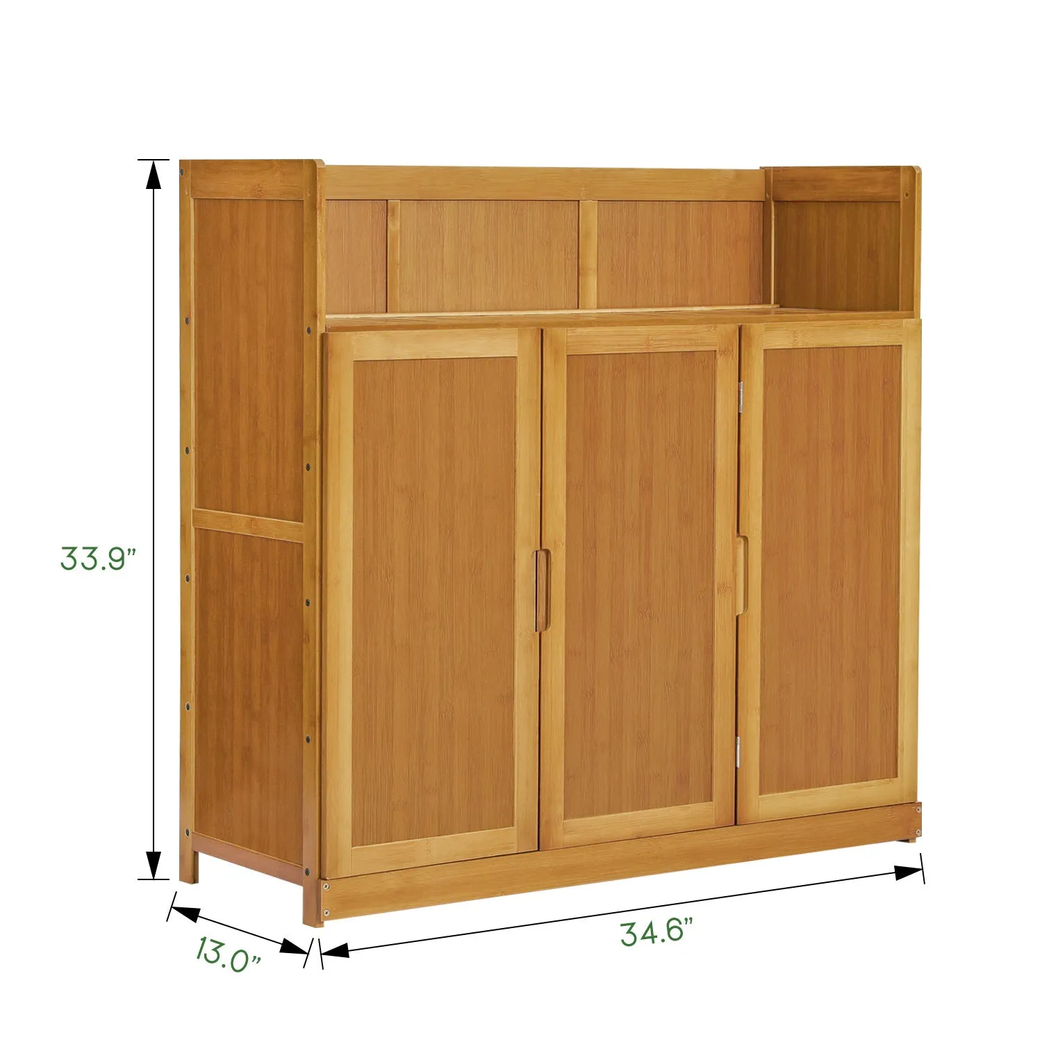 Folding Down Door Entryway Shoe Cabinet - 35" - Shelf Top - Brown