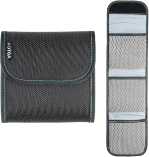 FOTGA 3-Pocket Filter Wallet, Holds Up to 95mm Circular & 100x100mm Square Filters, Waterproof, Durable with Belt Loop