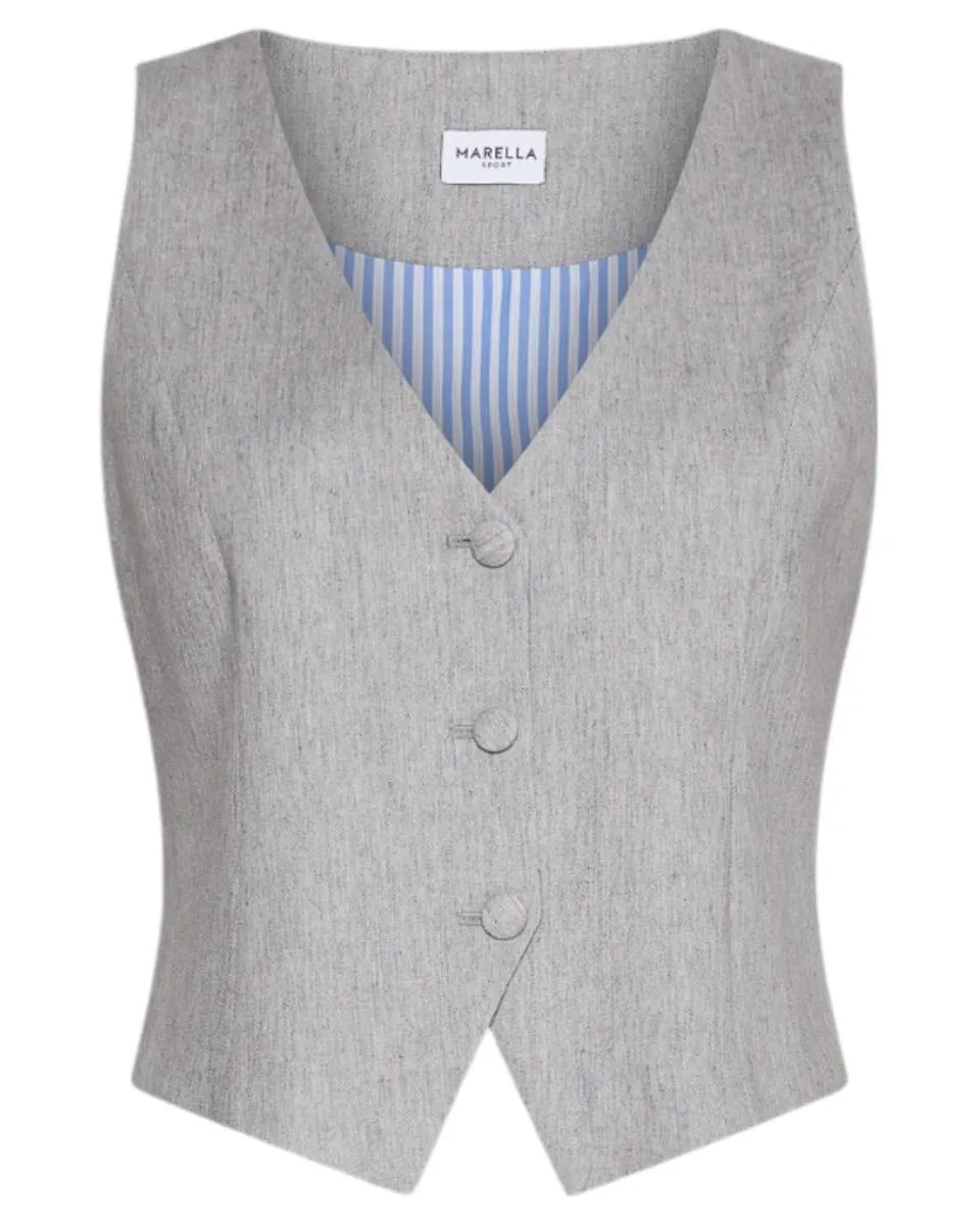 Gilet in Misto Viscosa con Scollo a V e Alamaro Regolabile