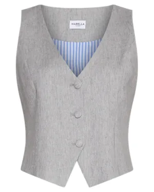 Gilet in Misto Viscosa con Scollo a V e Alamaro Regolabile