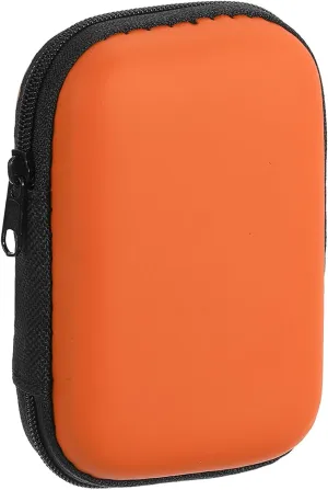 HARFINGTON Earbuds Cases, Wired Earphone Case Holder, EVA Ear Buds Case Zipper Organizer Small with Mesh Pocket for USB Cable, Earphones, Orange