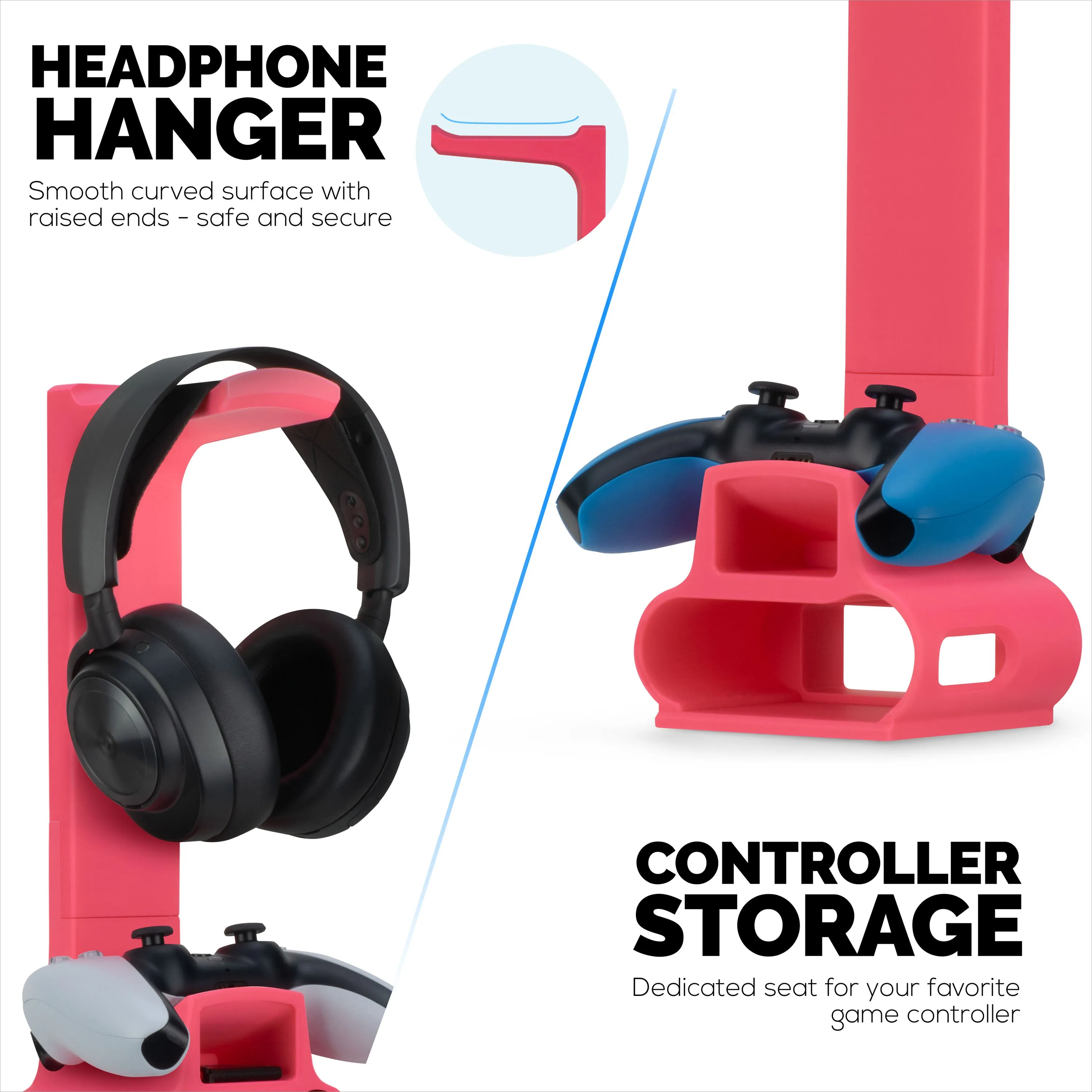 Headphone & Game Controller Stand Designed for Steelseries Arctis Nova Pro Wireless Headsets with Dock for the Wireless Base Station