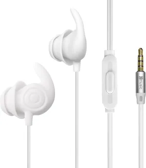 Hmusic Sleep Earphones, Noise Isolation 3.5mm Sleep Headphones Wired, Lightweight Soft Silicone Earbuds with Mic for Insomnia, Side Sleeper, Snoring, Air Travel, Yoga, Relaxation, Meditation (White)