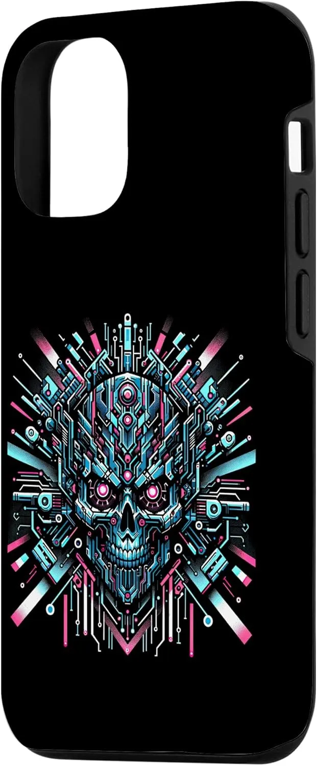iPhone 13 Cyberpunk Robotic Skull Cyborg Streetwear Heavy Metal Band Case