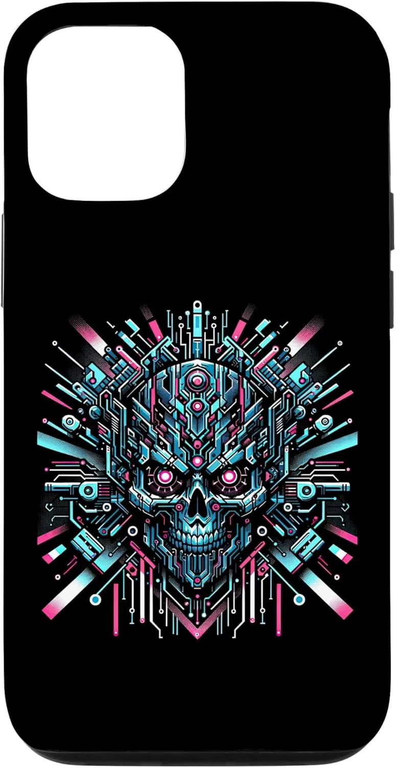 iPhone 13 Cyberpunk Robotic Skull Cyborg Streetwear Heavy Metal Band Case
