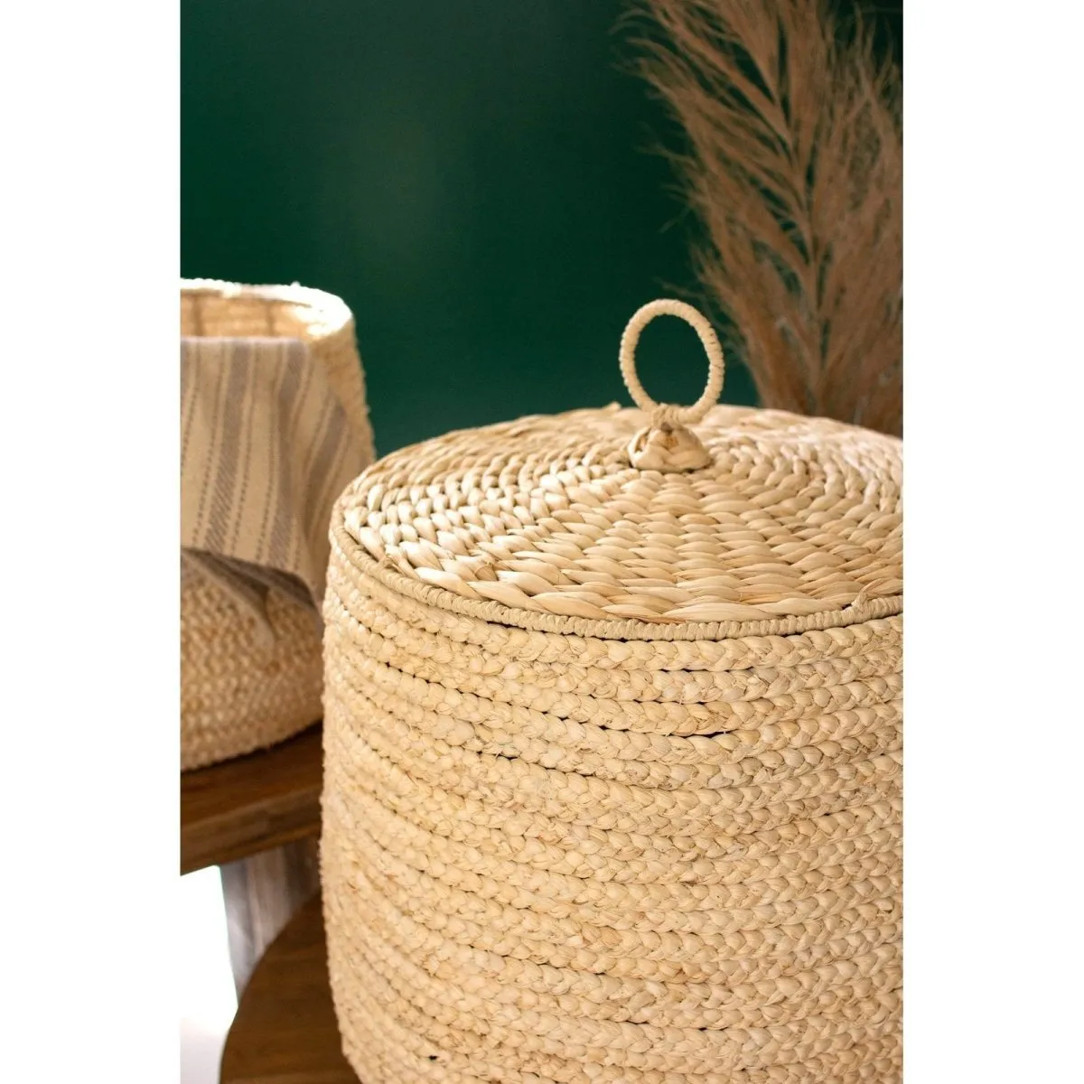 Kalalou - SET OF THREE WOVEN SEAGRASS HAMPER BASKETS - CLAN1153
