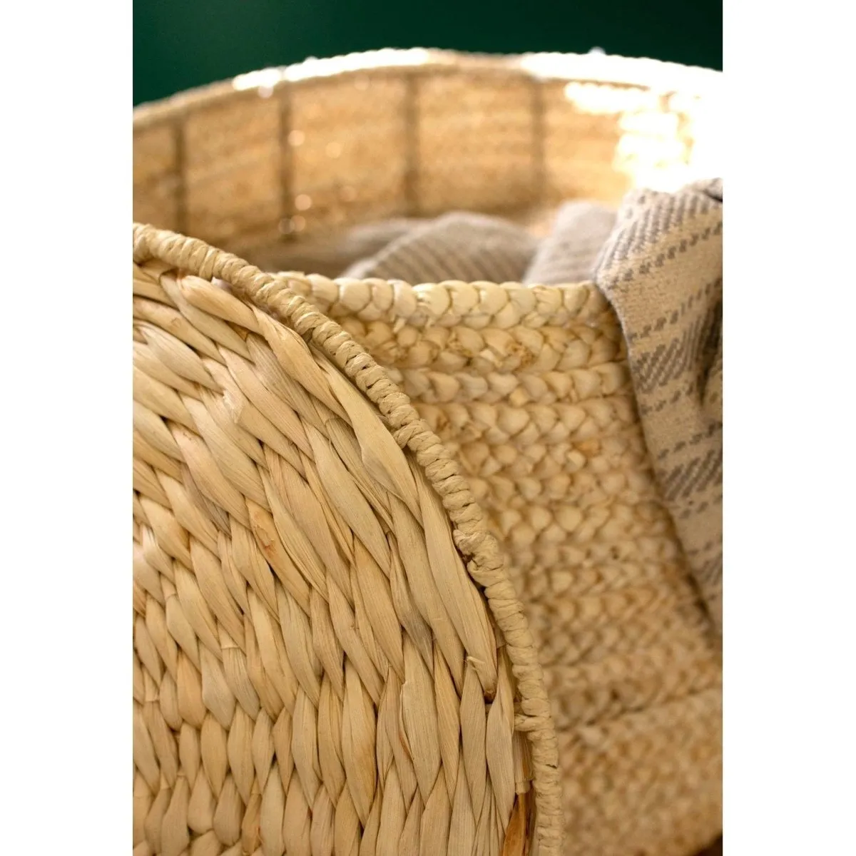 Kalalou - SET OF THREE WOVEN SEAGRASS HAMPER BASKETS - CLAN1153