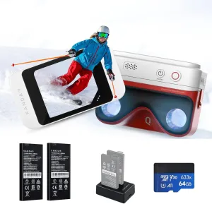 KanDao QooCam EGO - Viewer-Integrated 3D VR Camera, 24MP/8K Photos/4K 60FPS Videos Stereoscopic 3D Instant Display Camera, Compatible on VR Headsets/AR Glasses/Projectors, Charging Kit