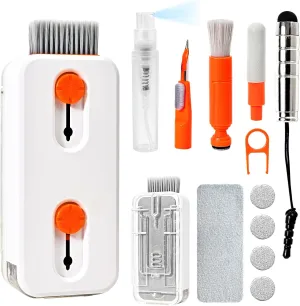 Keyboard Cleaner Laptop Cleaning Kit, Keyboard Cleaning Kit with Retractable Keyboard Brush and Multi-Function Cleaning Pen for MacBook iPad iPhone, Tablet, PC, Camera Lens, Phone, PC Monitor