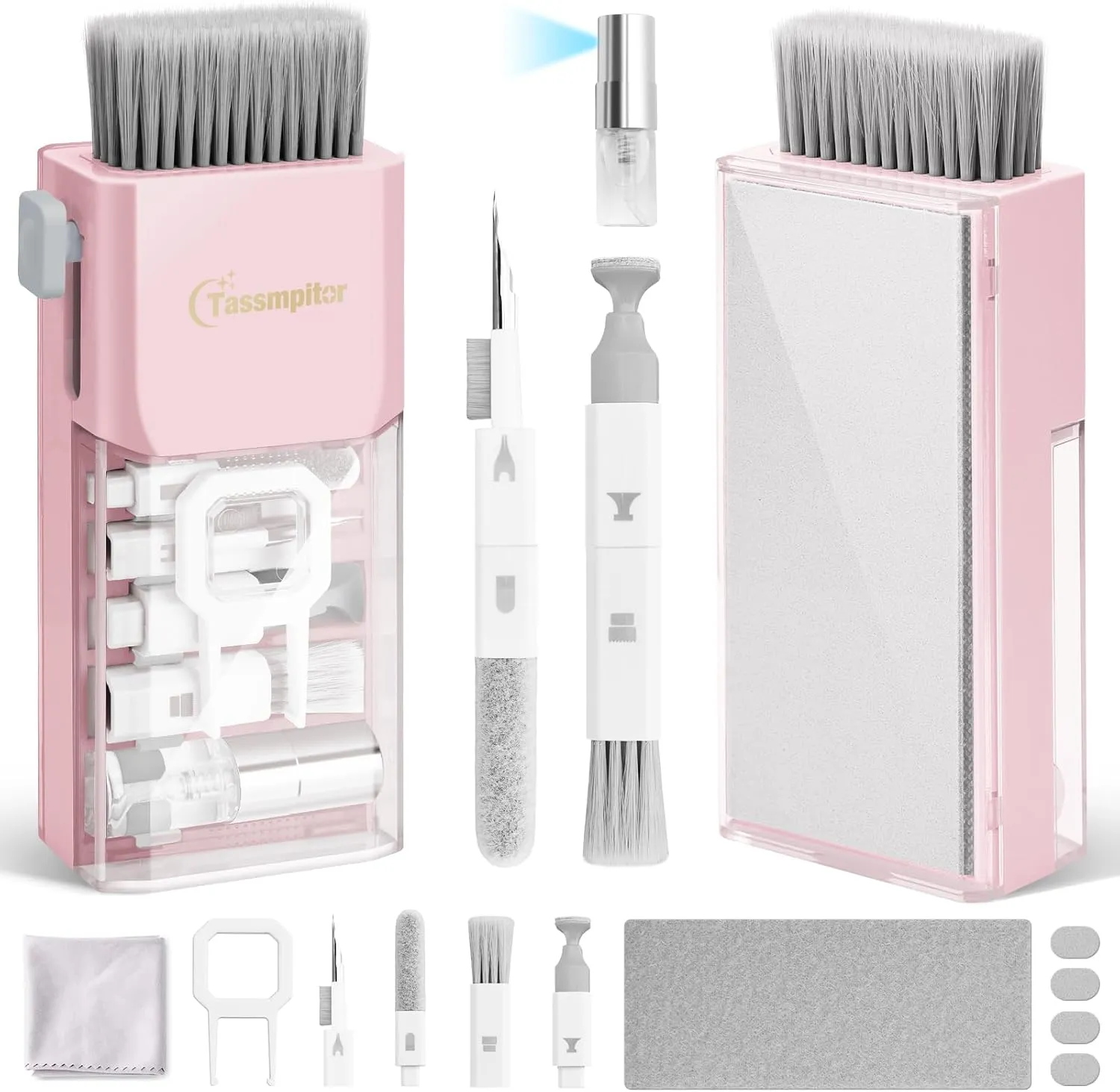 Keyboard Cleaning Kit, All in 1 Laptop Cleaning Kit for MacBook iPhone iPad Camera Lens Airpods Computer, Compact Keyboard Cleaner with Spray and Brush, Multitool for Electronic Screen