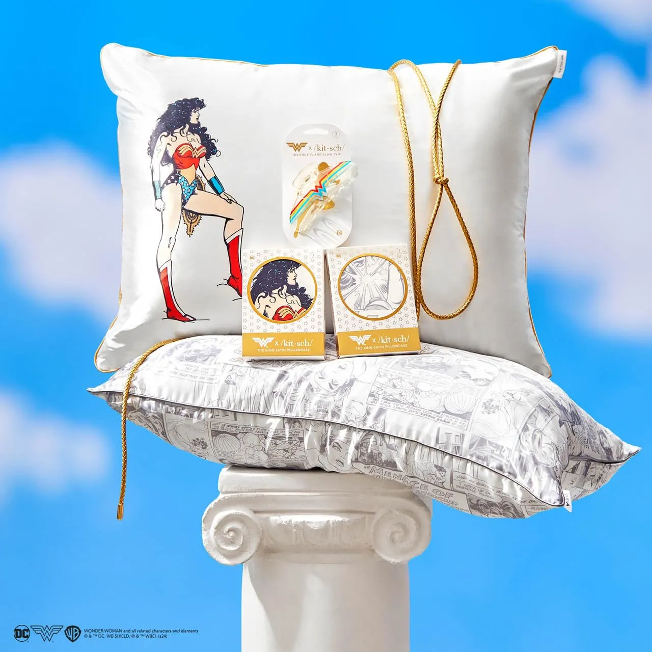 Kitsch Satin Pillowcase with Zipper for Hair & Skin, Softer Than Silk Pillow Cases Queen, Smooth Pillow Covers, Machine Washable, Wrinkle-Free, Cooling Satin Pillow Cases Standard Size 19"x26", Ivory