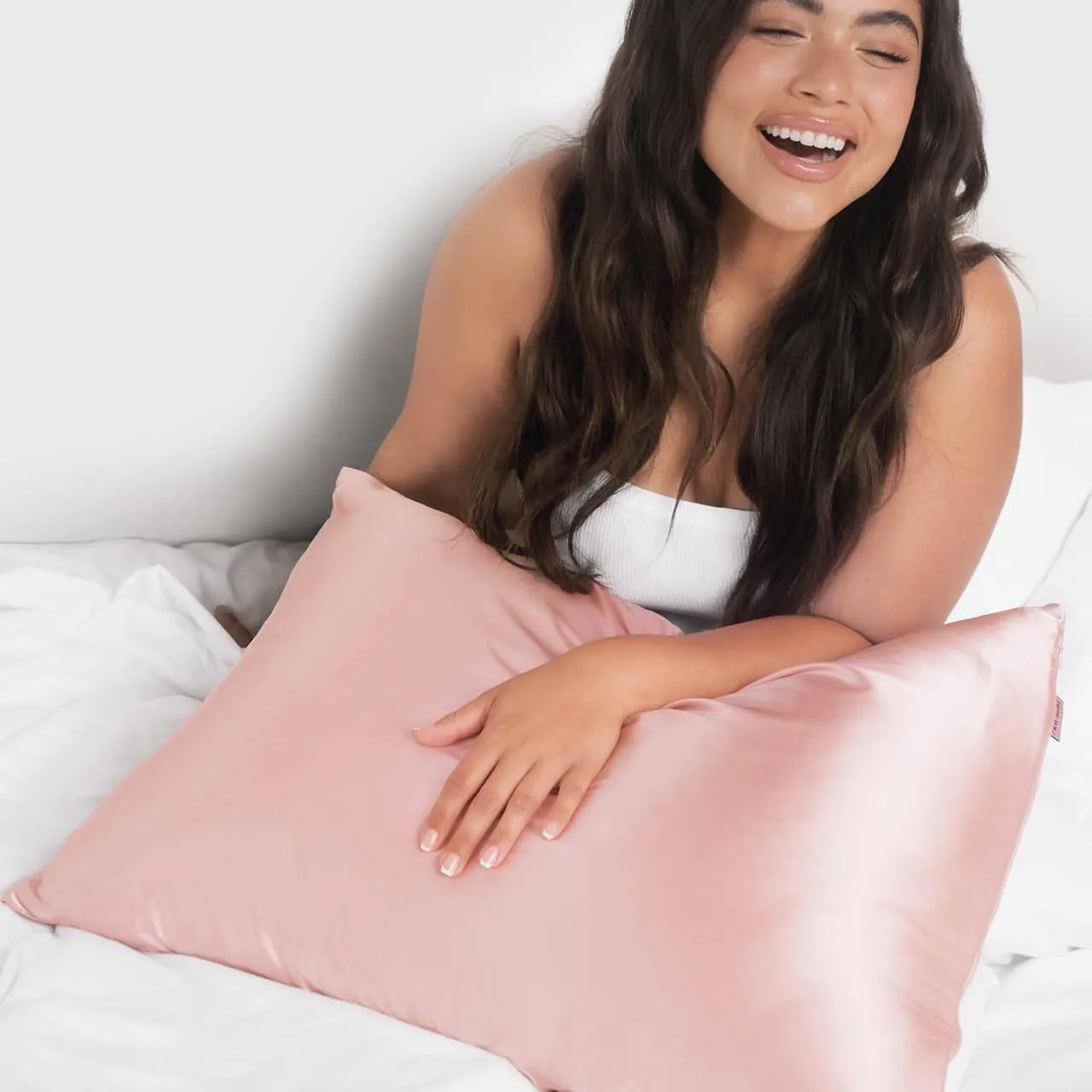 Kitsch Satin Pillowcase with Zipper for Hair & Skin, Softer Than Silk Pillow Cases Queen, Smooth Pillow Covers, Machine Washable, Wrinkle-Free, Cooling Satin Pillow Cases Standard Size 19"x26", Ivory