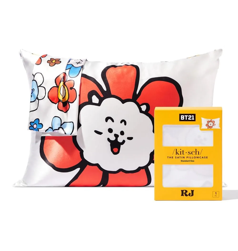 Kitsch Satin Pillowcase with Zipper for Hair & Skin, Softer Than Silk Pillow Cases Queen, Smooth Pillow Covers, Machine Washable, Wrinkle-Free, Cooling Satin Pillow Cases Standard Size 19"x26", Ivory
