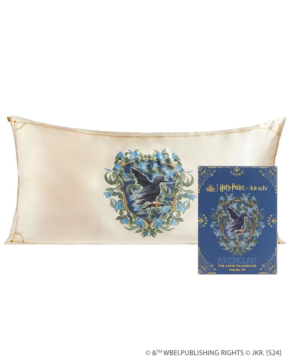 Kitsch Satin Pillowcase with Zipper for Hair & Skin, Softer Than Silk Pillow Cases Queen, Smooth Pillow Covers, Machine Washable, Wrinkle-Free, Cooling Satin Pillow Cases Standard Size 19"x26", Ivory