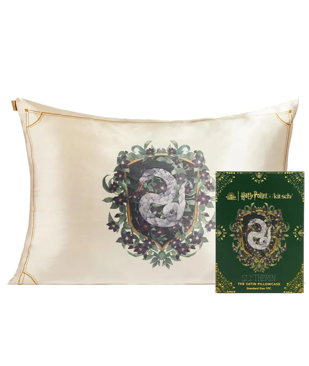 Kitsch Satin Pillowcase with Zipper for Hair & Skin, Softer Than Silk Pillow Cases Queen, Smooth Pillow Covers, Machine Washable, Wrinkle-Free, Cooling Satin Pillow Cases Standard Size 19"x26", Ivory