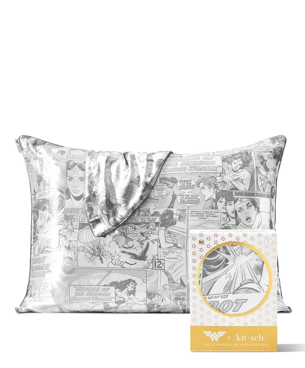 Kitsch Satin Pillowcase with Zipper for Hair & Skin, Softer Than Silk Pillow Cases Queen, Smooth Pillow Covers, Machine Washable, Wrinkle-Free, Cooling Satin Pillow Cases Standard Size 19"x26", Ivory