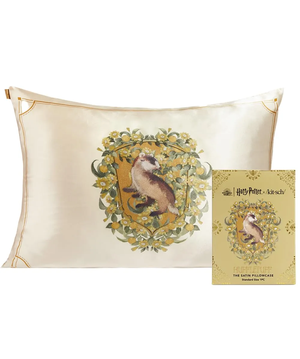 Kitsch Satin Pillowcase with Zipper for Hair & Skin, Softer Than Silk Pillow Cases Queen, Smooth Pillow Covers, Machine Washable, Wrinkle-Free, Cooling Satin Pillow Cases Standard Size 19"x26", Ivory