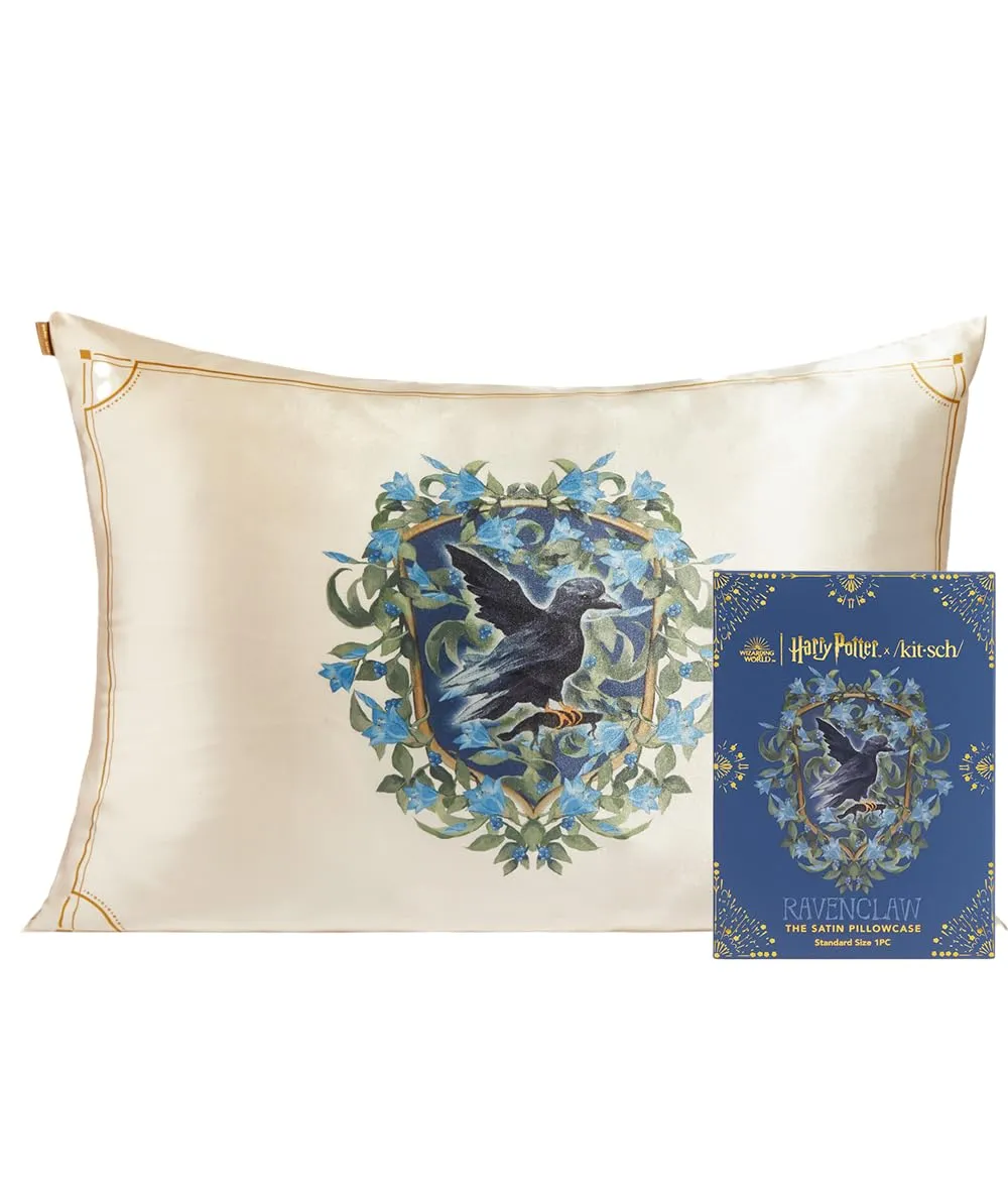 Kitsch Satin Pillowcase with Zipper for Hair & Skin, Softer Than Silk Pillow Cases Queen, Smooth Pillow Covers, Machine Washable, Wrinkle-Free, Cooling Satin Pillow Cases Standard Size 19"x26", Ivory