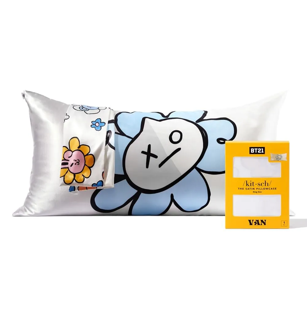 Kitsch Satin Pillowcase with Zipper for Hair & Skin, Softer Than Silk Pillow Cases Queen, Smooth Pillow Covers, Machine Washable, Wrinkle-Free, Cooling Satin Pillow Cases Standard Size 19"x26", Ivory