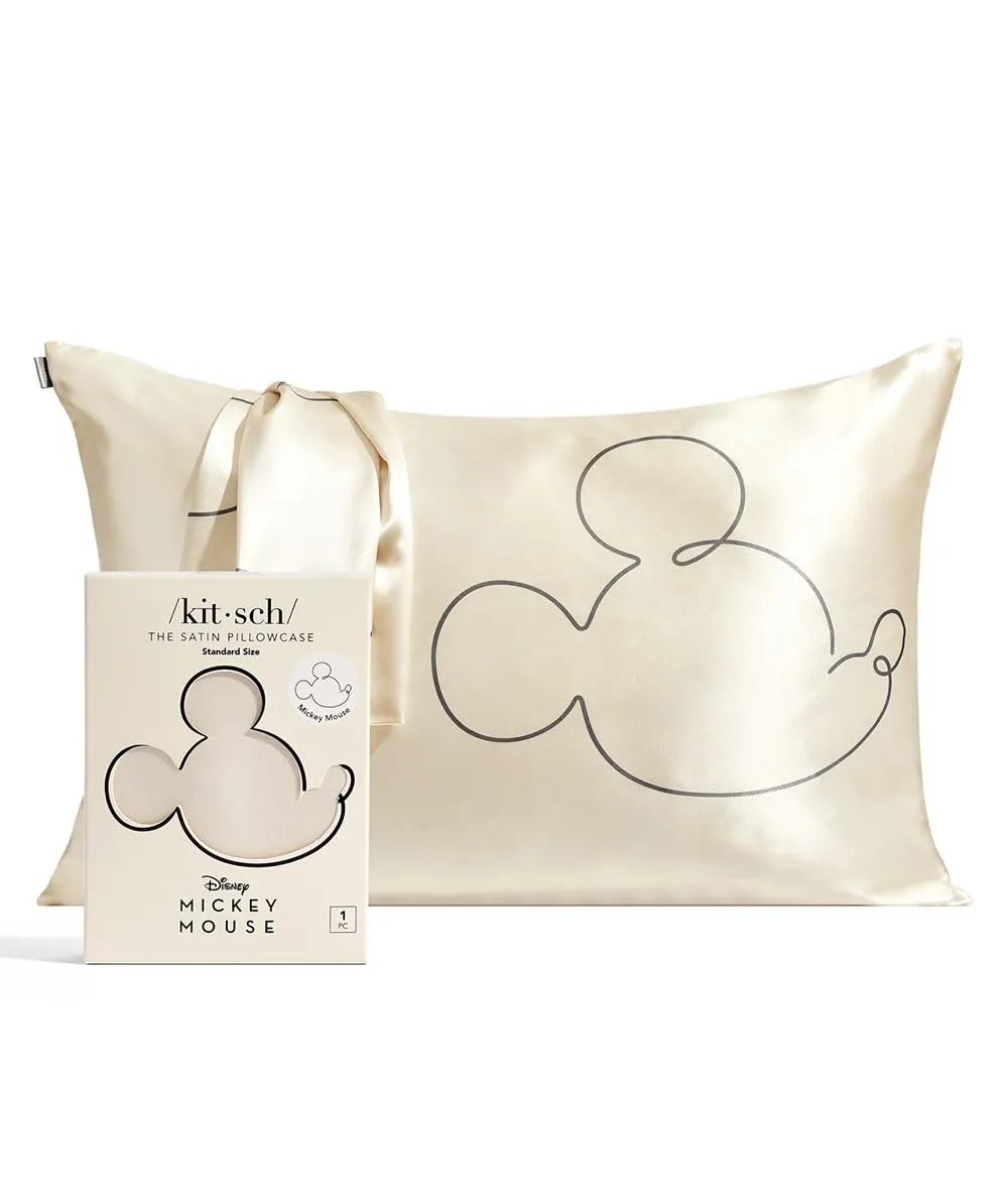 Kitsch Satin Pillowcase with Zipper for Hair & Skin, Softer Than Silk Pillow Cases Queen, Smooth Pillow Covers, Machine Washable, Wrinkle-Free, Cooling Satin Pillow Cases Standard Size 19"x26", Ivory