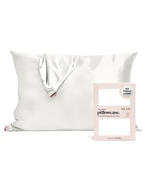 Kitsch Satin Pillowcase with Zipper for Hair & Skin, Softer Than Silk Pillow Cases Queen, Smooth Pillow Covers, Machine Washable, Wrinkle-Free, Cooling Satin Pillow Cases Standard Size 19"x26", Ivory