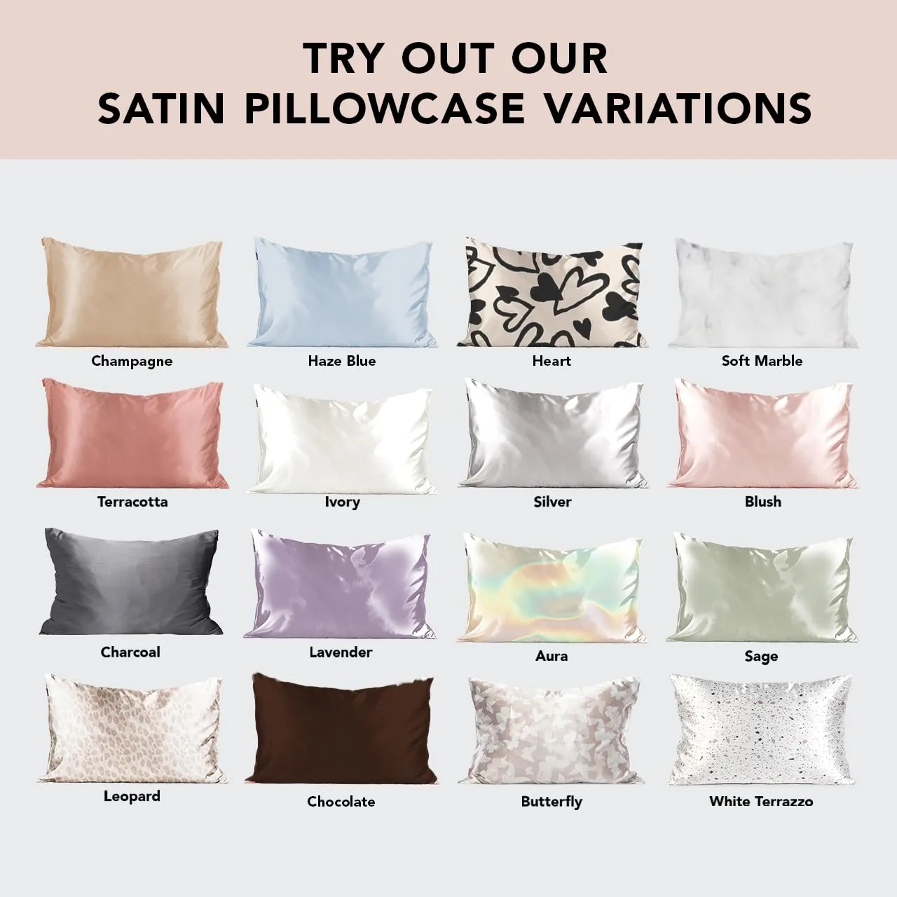 Kitsch Satin Pillowcase with Zipper for Hair & Skin, Softer Than Silk Pillow Cases Queen, Smooth Pillow Covers, Machine Washable, Wrinkle-Free, Cooling Satin Pillow Cases Standard Size 19"x26", Ivory
