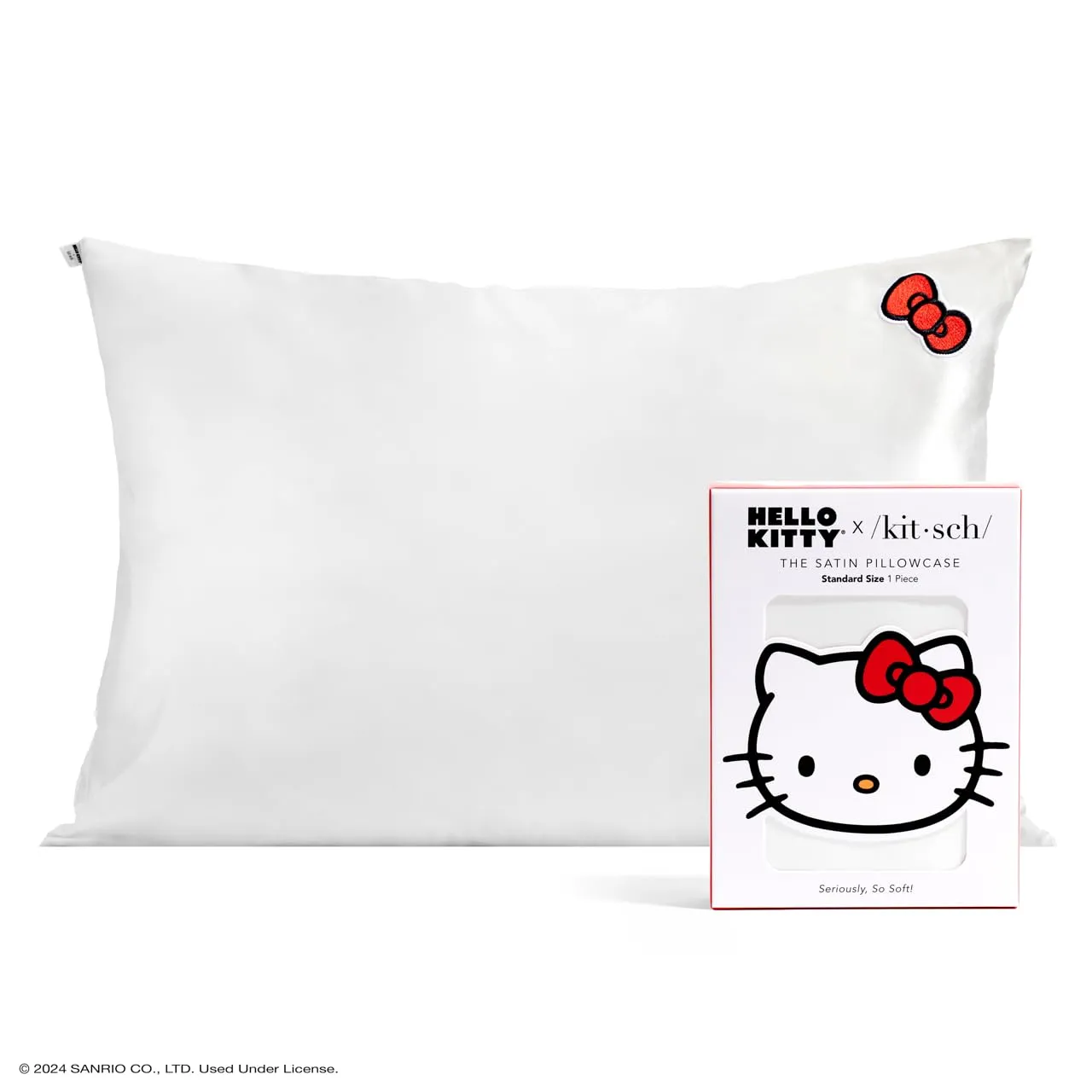 Kitsch Satin Pillowcase with Zipper for Hair & Skin, Softer Than Silk Pillow Cases Queen, Smooth Pillow Covers, Machine Washable, Wrinkle-Free, Cooling Satin Pillow Cases Standard Size 19"x26", Ivory