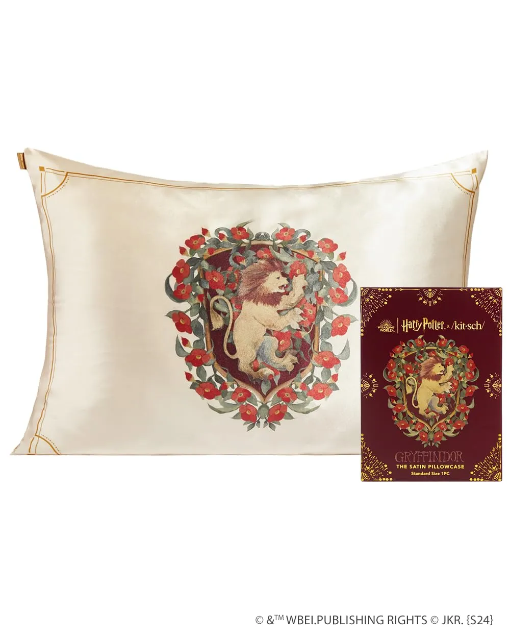 Kitsch Satin Pillowcase with Zipper for Hair & Skin, Softer Than Silk Pillow Cases Queen, Smooth Pillow Covers, Machine Washable, Wrinkle-Free, Cooling Satin Pillow Cases Standard Size 19"x26", Ivory