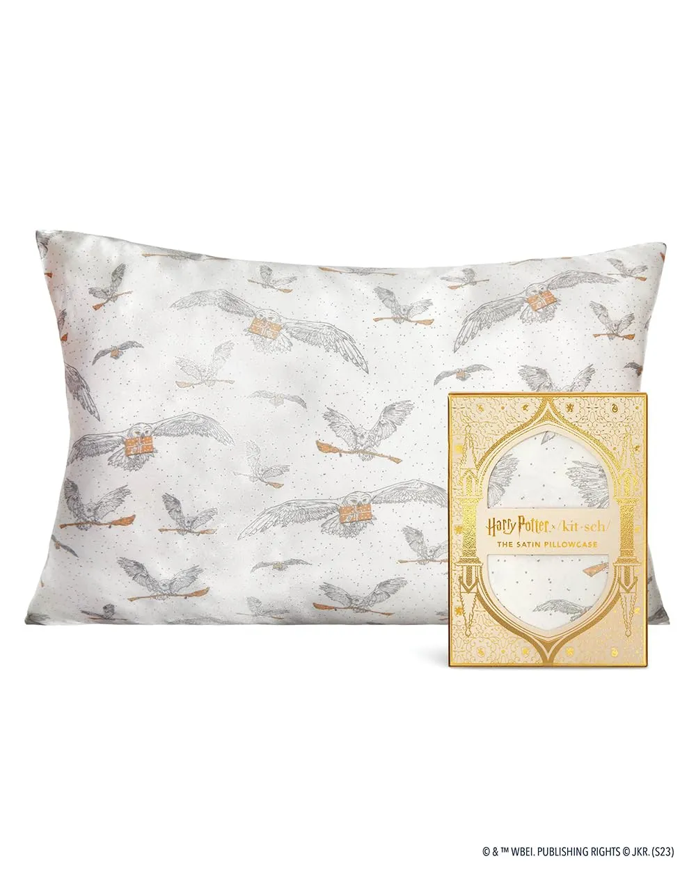 Kitsch Satin Pillowcase with Zipper for Hair & Skin, Softer Than Silk Pillow Cases Queen, Smooth Pillow Covers, Machine Washable, Wrinkle-Free, Cooling Satin Pillow Cases Standard Size 19"x26", Ivory