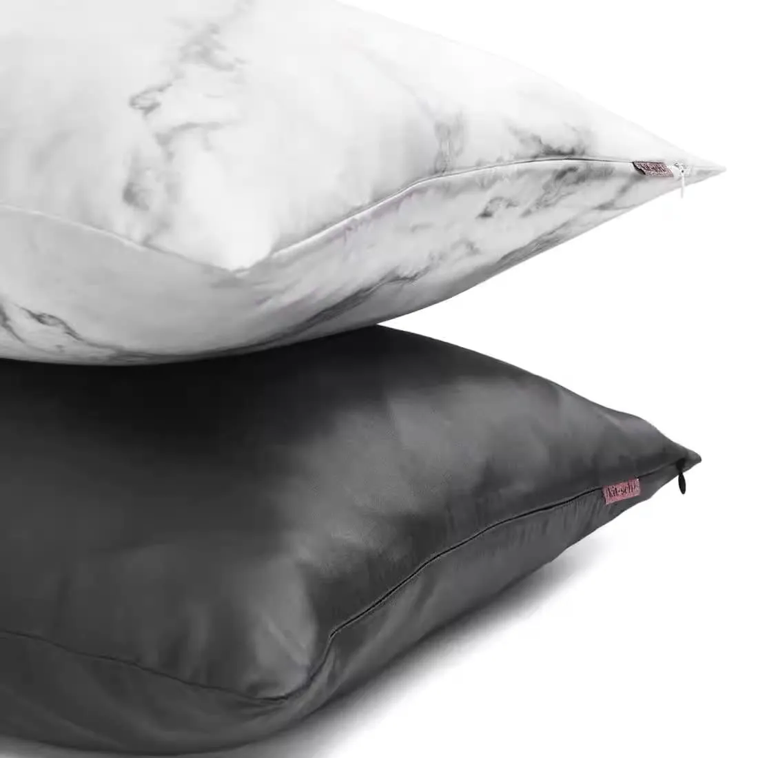 Kitsch Satin Pillowcase with Zipper for Hair & Skin, Softer Than Silk Pillow Cases Queen, Smooth Pillow Covers, Machine Washable, Wrinkle-Free, Cooling Satin Pillow Cases Standard Size 19"x26", Ivory