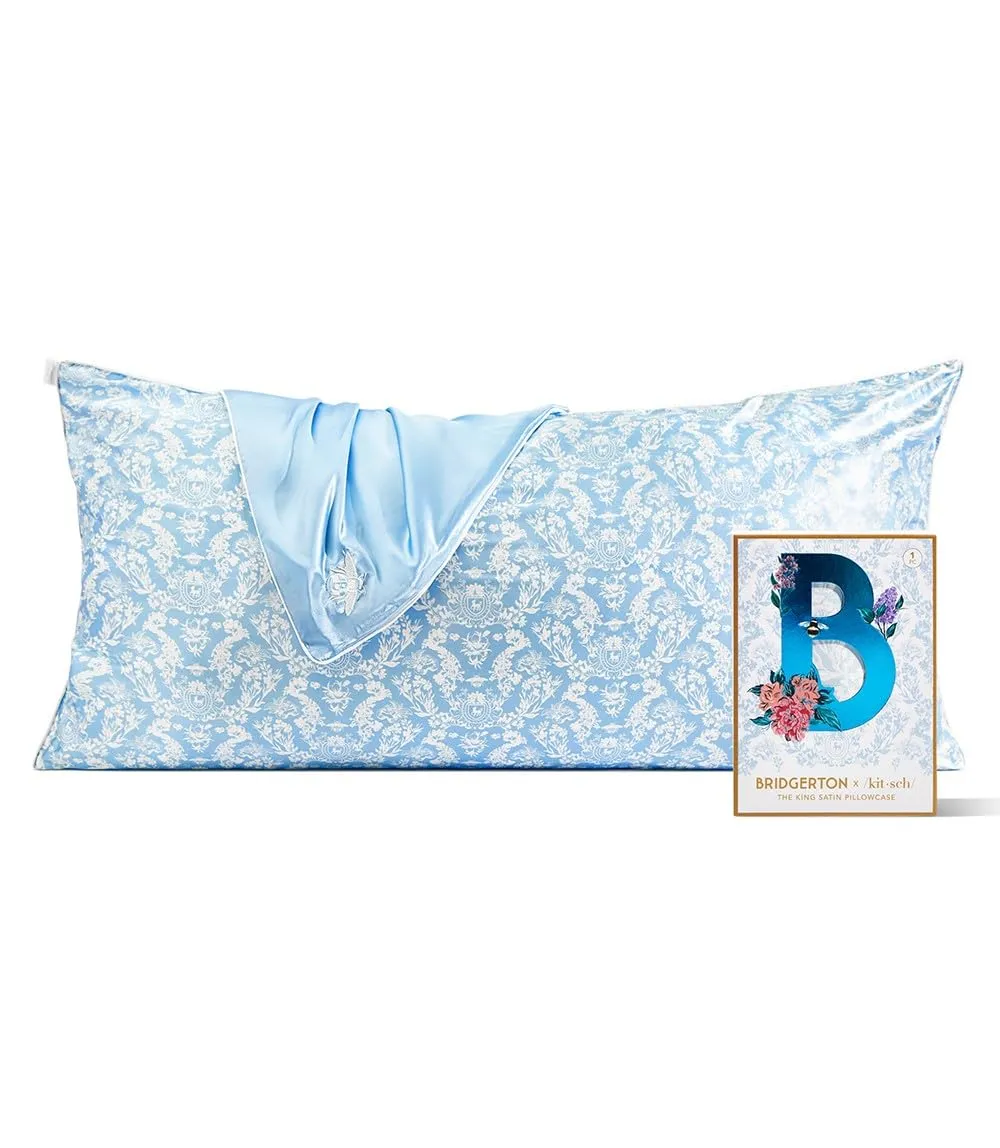 Kitsch Satin Pillowcase with Zipper for Hair & Skin, Softer Than Silk Pillow Cases Queen, Smooth Pillow Covers, Machine Washable, Wrinkle-Free, Cooling Satin Pillow Cases Standard Size 19"x26", Ivory